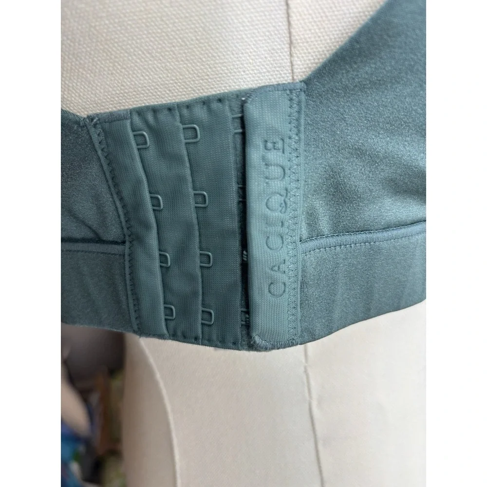 Cacique Lightly‎ Lined Wireless Bra 44D Lane Bryant Green Adjustable Straps EUC